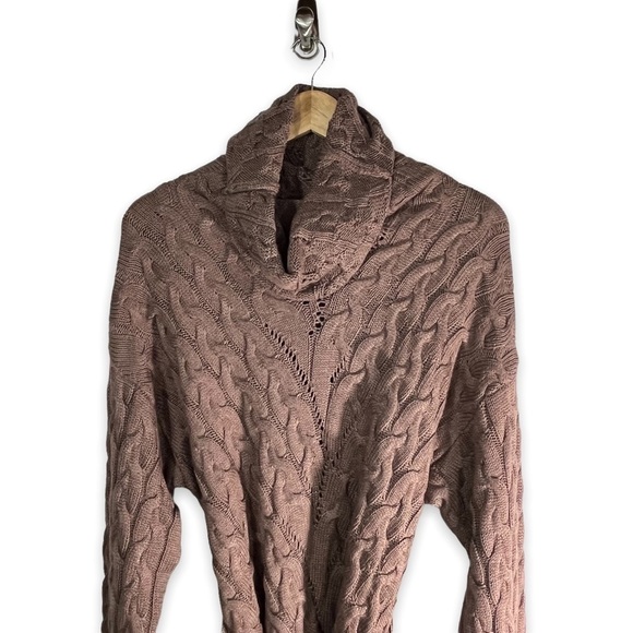 Fate Ready Willing And Cable Knit Sweater Dress, Fawn Brown, Size Medium, NWOT - Picture 4 of 13